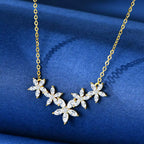 Five Flower Garland Necklace · 925 Sterling Silver · D/VVS1 Moissanite with GRA Certificate | FAWDI