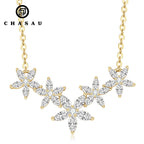 Five Flower Garland Necklace · 925 Sterling Silver · D/VVS1 Moissanite with GRA Certificate | FAWDI