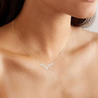 Five Flower Garland Necklace · 925 Sterling Silver · D/VVS1 Moissanite with GRA Certificate | FAWDI