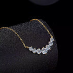 Trilogy Moissanite Necklace · 925 Sterling Silver Three-Stone Pendant · 18" + 2" Extender | FAWDI