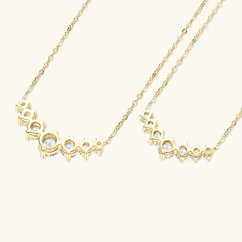 Trilogy Moissanite Necklace · 925 Sterling Silver Three-Stone Pendant · 18" + 2" Extender | FAWDI