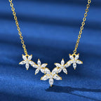 Five Flower Garland Necklace · 925 Sterling Silver · D/VVS1 Moissanite with GRA Certificate | FAWDI