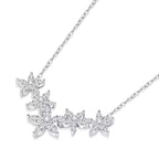 Five Flower Garland Necklace · 925 Sterling Silver · D/VVS1 Moissanite with GRA Certificate | FAWDI