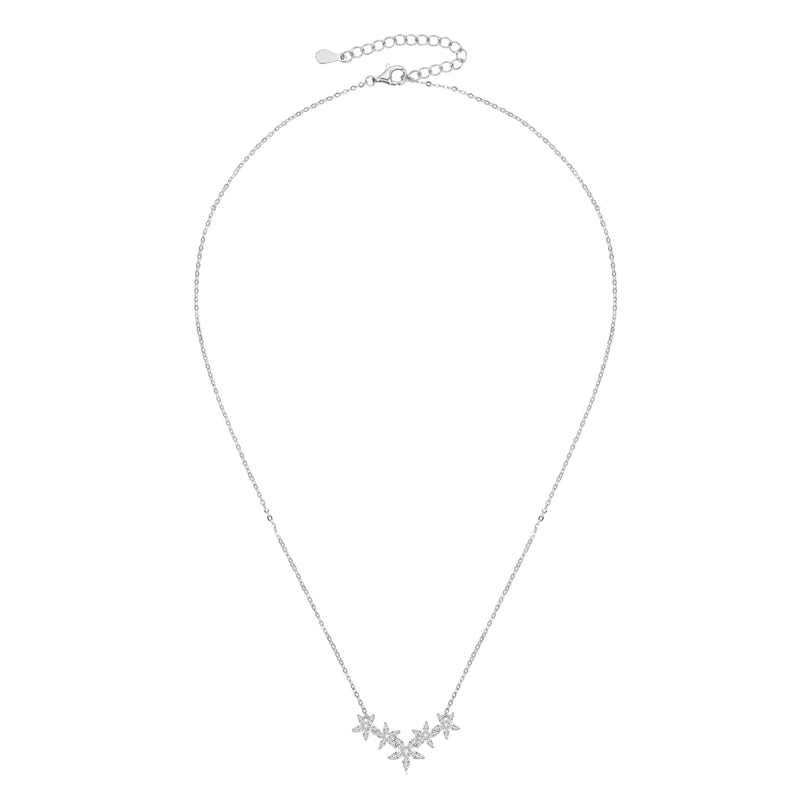 Five Flower Garland Necklace · 925 Sterling Silver · D/VVS1 Moissanite with GRA Certificate | FAWDI